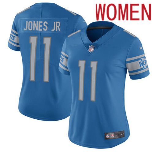 Women Detroit Lions 11 Marvin Jones Jr Nike Blue Vapor Limited NFL Jersey